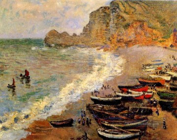  Strand Kunst - Strand bei Etretat Claude Monet